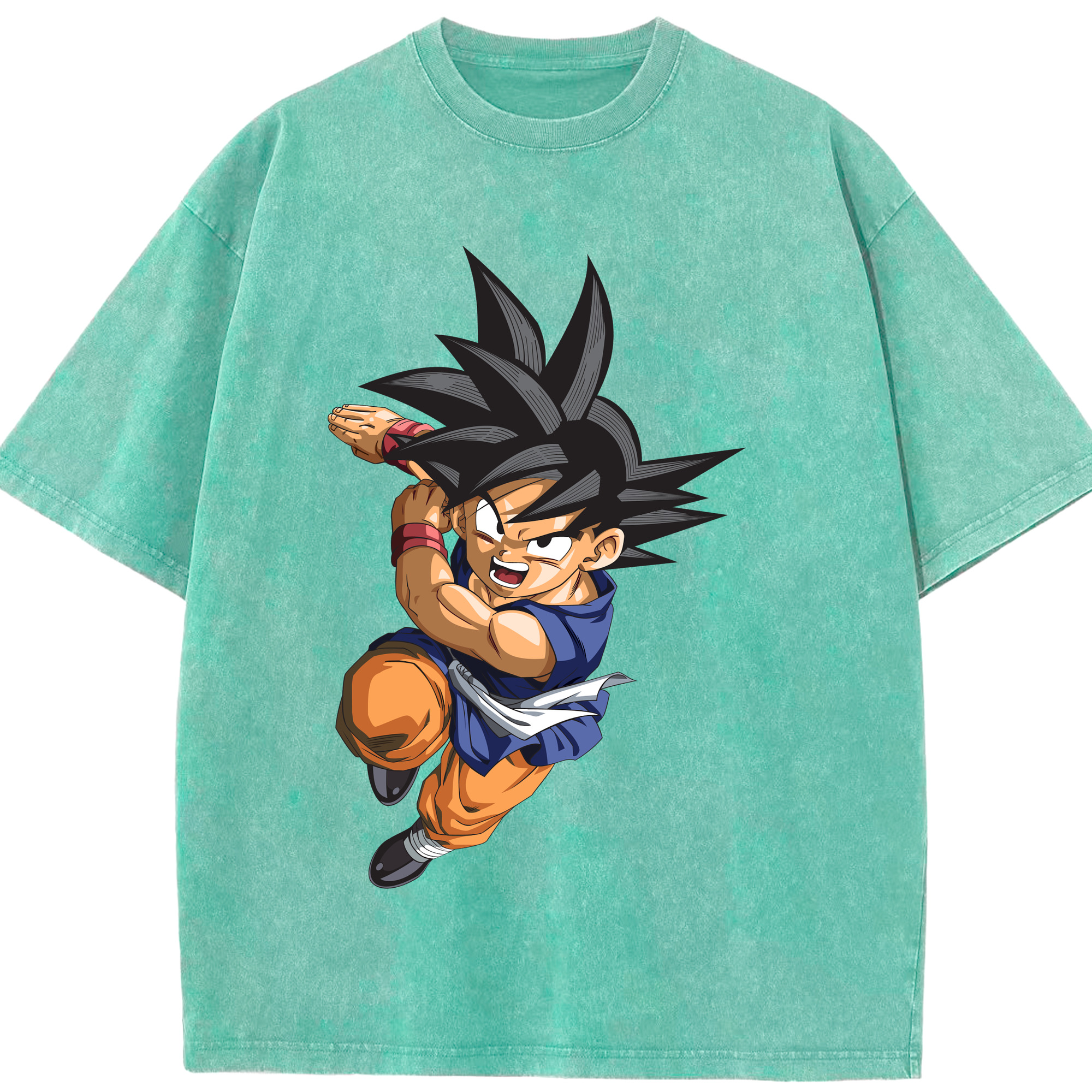 （画像用） ドラゴンボール 孫悟空（そん ごくう）Son Goku カカロット DRAGON BALL Kakarotto 綿100% ヴィンテージ風 半袖Tシャツ（フロントプリント）